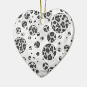 Polka Dot Leopard Black en White Design Keramisch Ornament (Links)