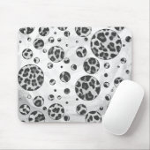 Polka Dot Leopard Black en White Design Muismat (Met muis)