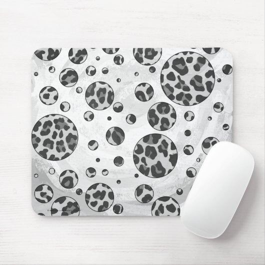 Polka Dot Leopard Black en White Design Muismat (Met muis)