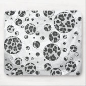 Polka Dot Leopard Black en White Design Muismat (Voorkant)
