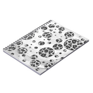 Polka Dot Leopard Black en White Design Notitieboek