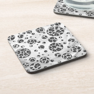 Polka Dot Leopard Black en White Design Onderzetter