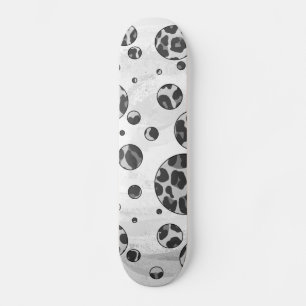 Polka Dot Leopard Black en White Design Skateboard
