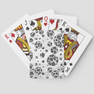 Polka Dot Leopard Black en White Design Speelkaarten