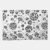Polka Dot Leopard Black en White Design Theedoek (Horizontaal)