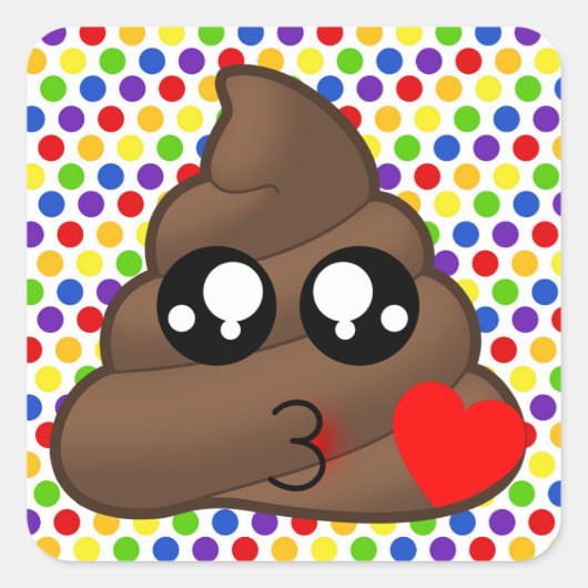 Polka Dot Liefde Poep Emoji Stickers (Voorkant)
