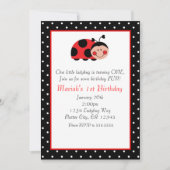 Polka Dot lieveheersbeestje Rood & Zwart Party Uit Kaart (Voorkant)