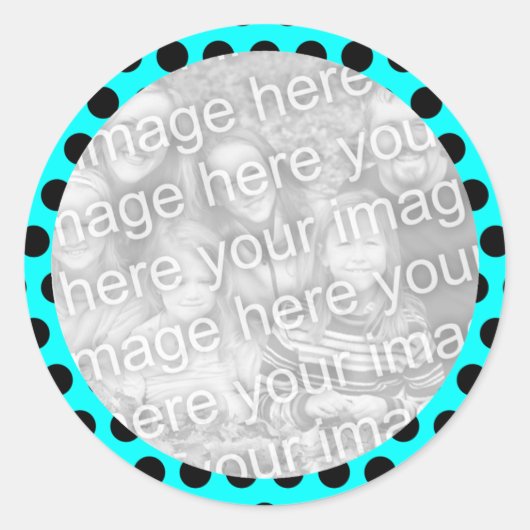 Polka Dot Lijst Foto Sticker (Voorkant)