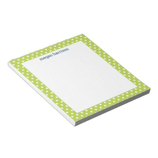 Polka Dot Lime Green persoonlijke laptop Notitieblok (Schuin)