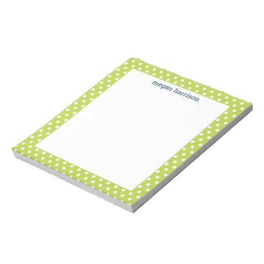 Polka Dot Lime Green persoonlijke laptop Notitieblok (Linkerzijde)
