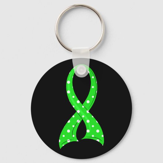 Polka Dot Lime Green Ribbon Non-Hodgkin lymfoom Sleutelhanger (Voorkant)