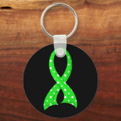 Polka Dot Lime Green Ribbon Non-Hodgkin lymfoom Sleutelhanger (Voorkant)