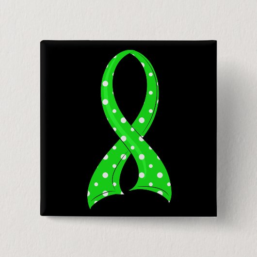 Polka Dot Lime Green Ribbon Non-Hodgkin lymfoom Vierkante Button 5,1 Cm (Voorkant)