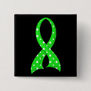 Polka Dot Lime Green Ribbon Non-Hodgkin lymfoom Vierkante Button 5,1 Cm
