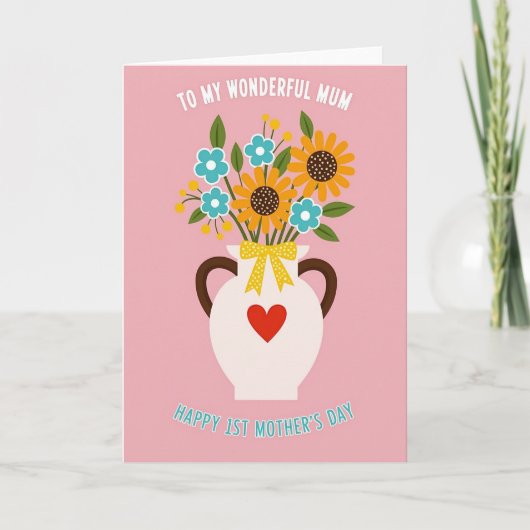 Polka Dot Lint Boeket Kaart (Voorkant)