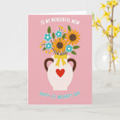 Polka Dot Lint Boeket Kaart (Gele Bloem)