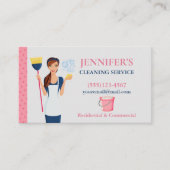 Polka Dot Maid House Cleaning Service Visitekaartje (Voorkant)