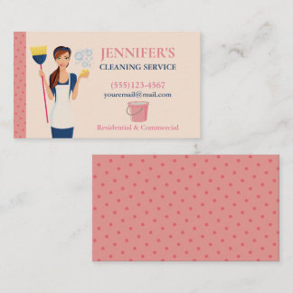Polka Dot Maid House Cleaning Service Visitekaartje