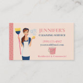 Polka Dot Maid House Cleaning Service Visitekaartje (Voorkant)