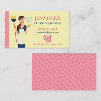 Polka Dot Maid House Cleaning Service Visitekaartje