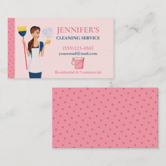 Polka Dot Maid House Cleaning Service Visitekaartje