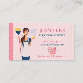 Polka Dot Maid House Cleaning Service Visitekaartje (Voorkant)