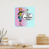 Polka Dot Martini Diva Poster (Keuken)