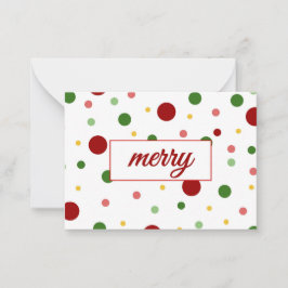 Polka Dot Merry Christmas Card Notitiekaartje