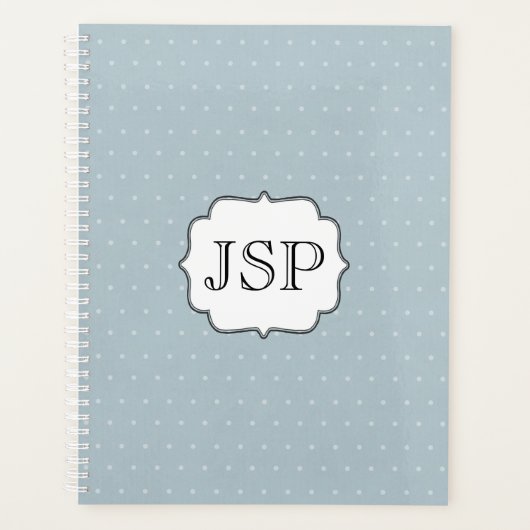 Polka Dot met geprogrammeerde monogram Planner (Voorkant)