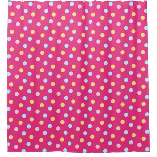 Polka Dot met roze achtergrond Douchegordijn (Voorkant)