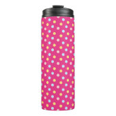 Polka Dot met roze achtergrond Thermosbeker (Voorkant)