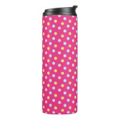 Polka Dot met roze achtergrond Thermosbeker (Gedraaid links)
