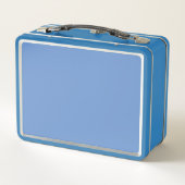 Polka Dot Metal Lunchbox (Denim blauw & Sinaasappe (Achterkant)