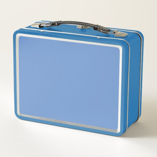 Polka Dot Metal Lunchbox (Denim blauw & Sinaasappe (Achterkant)