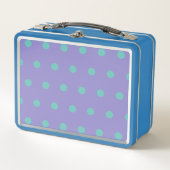 Polka Dot Metal Lunchbox (Lavendel & Aqua) (Voorkant)