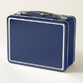 Polka Dot Metal Lunchbox (Navy Blue & Lime Green) (Achterkant)