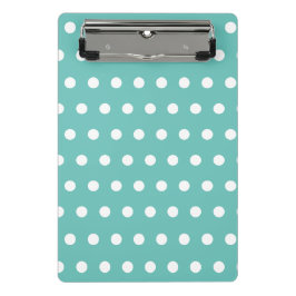 Polka Dot Mini Klembord (Aqua & Wit)