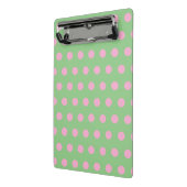 Polka Dot Mini Klembord (Sage Green & Pastel Pink (Angled2)