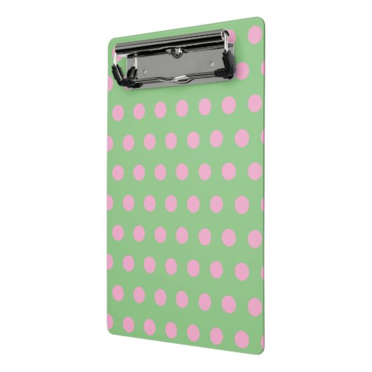 Polka Dot Mini Klembord (Sage Green & Pastel Pink (Angled2)