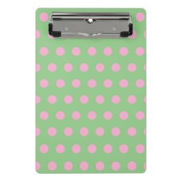 Polka Dot Mini Klembord (Sage Green & Pastel Pink