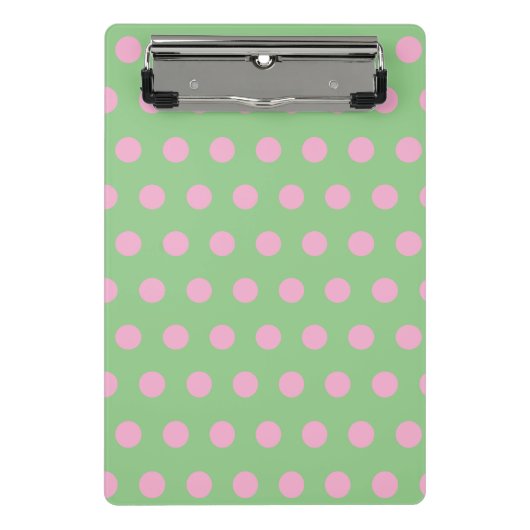 Polka Dot Mini Klembord (Sage Green & Pastel Pink (Voorkant)