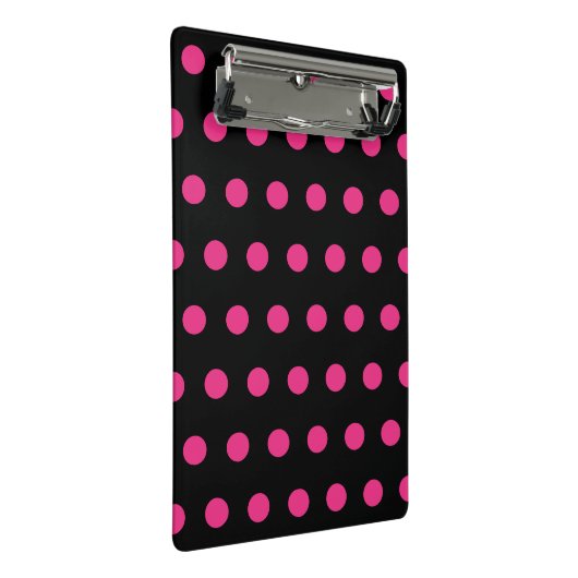 Polka Dot Mini Klembord (Zwart & Neon Roze) (Schuin)