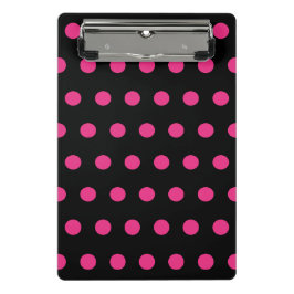 Polka Dot Mini Klembord (Zwart & Neon Roze)