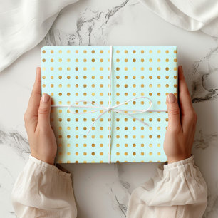 Polka Dot Mint en Faux Gold Folie Wrapping Paper Cadeaupapier