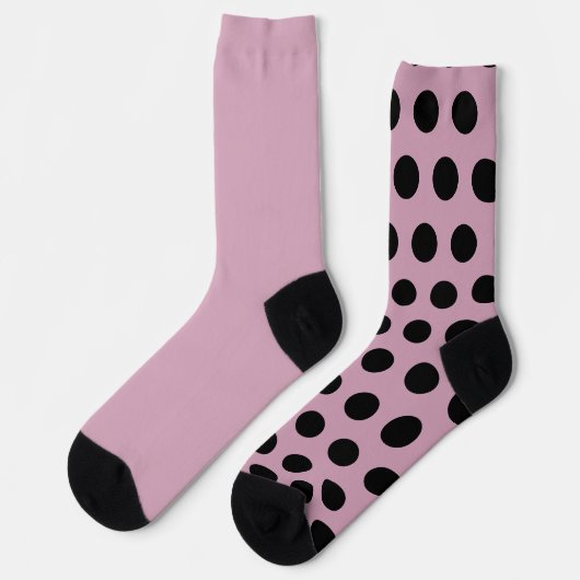 Polka Dot Mismatch Socks (roze en zwart) Sokken (Links)