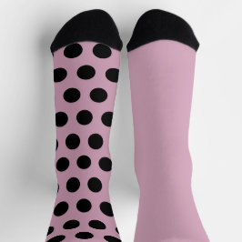 Polka Dot Mismatch Socks (roze en zwart) Sokken