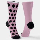 Polka Dot Mismatch Socks (roze en zwart) Sokken (Gebogen)