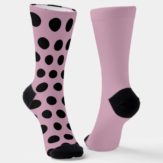 Polka Dot Mismatch Socks (roze en zwart) Sokken (Gebogen)