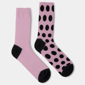 Polka Dot Mismatch Socks (roze en zwart) Sokken (Rechts)