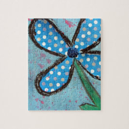 Polka Dot Mixed Media Flower Legpuzzel